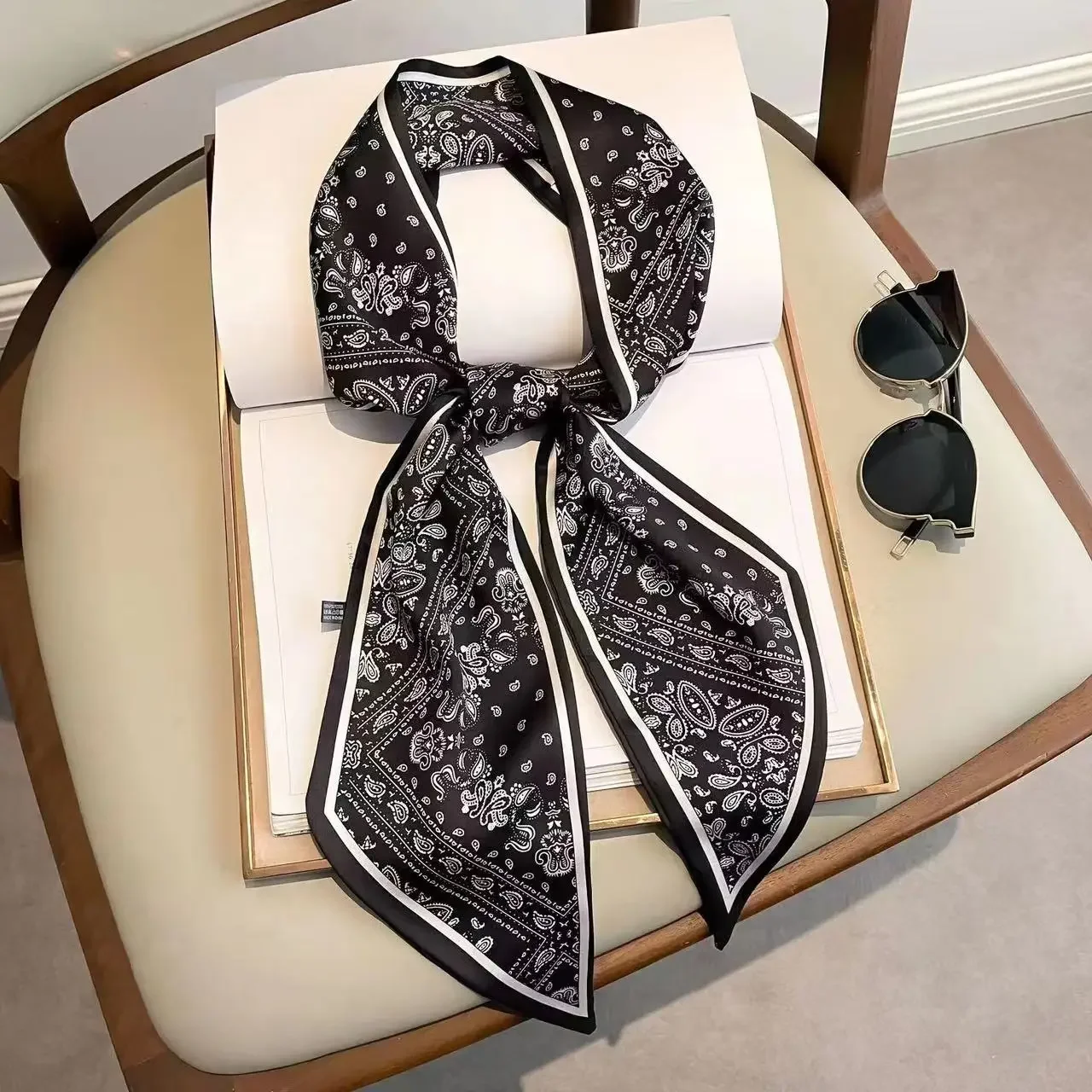Luxury Bags For Women Brands - Design Print Skinny Scarf Plaid Horse