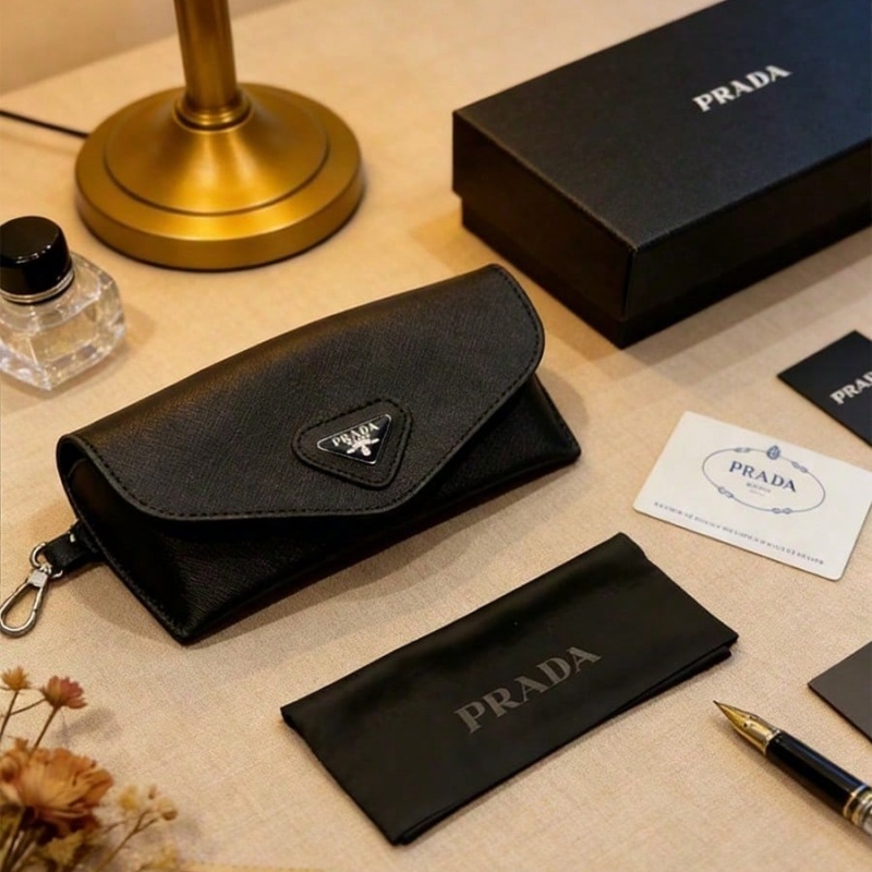 Prada Black Leather Eyeglass C - Luxury Bags Consignment 评论和价格