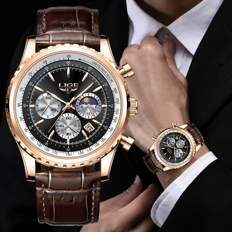 New Fashion Mens Watches LIGE  - Luxury Bags Brands List 评论和价格