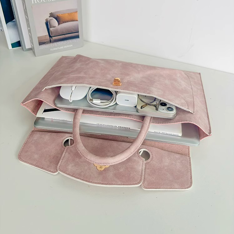Elegant Pink PU Leather Laptop - Laptop Bag Leather 15 评论和价格