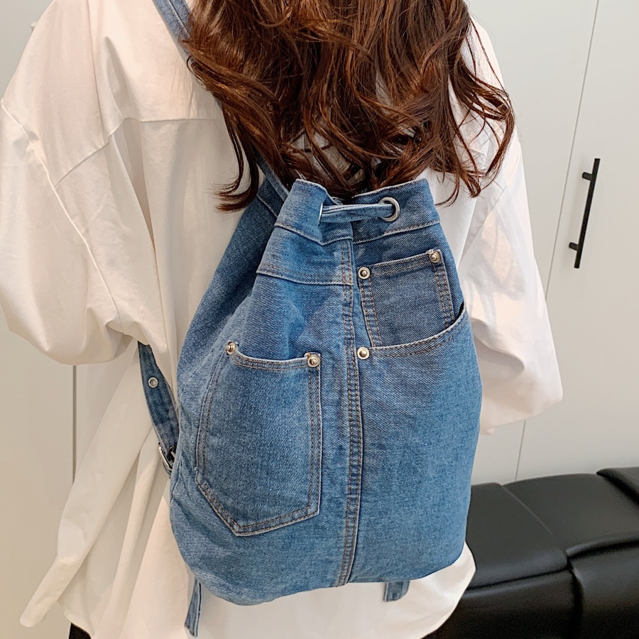 Denim Female Backpacks Casual  - Luxury Bags For Kids 评论和价格