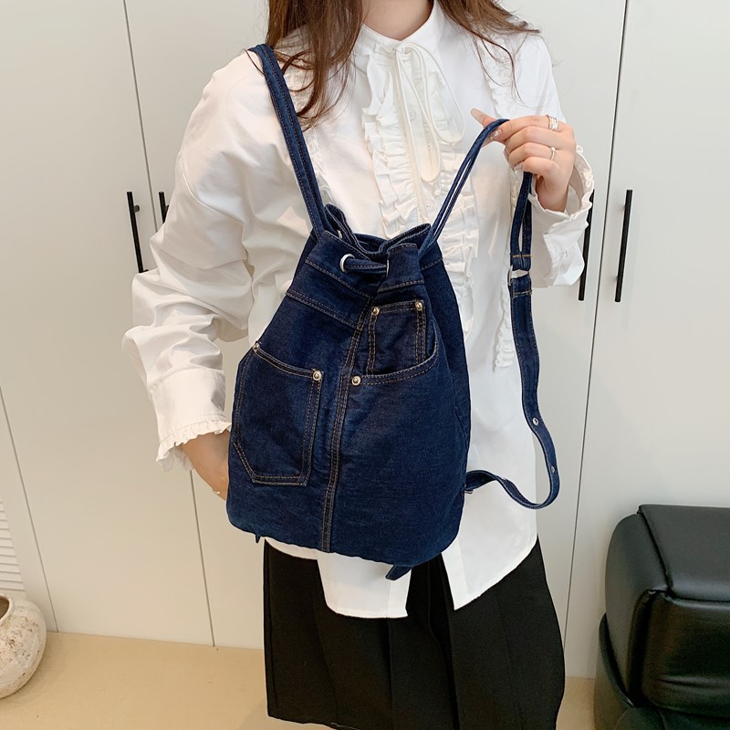 Denim Female Backpacks Casual  - Luxury Bags For Kids 评论和价格