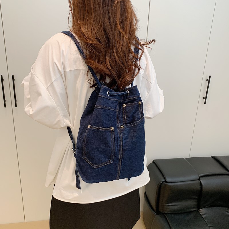 Denim Female Backpacks Casual  - Luxury Bags For Kids 评论和价格