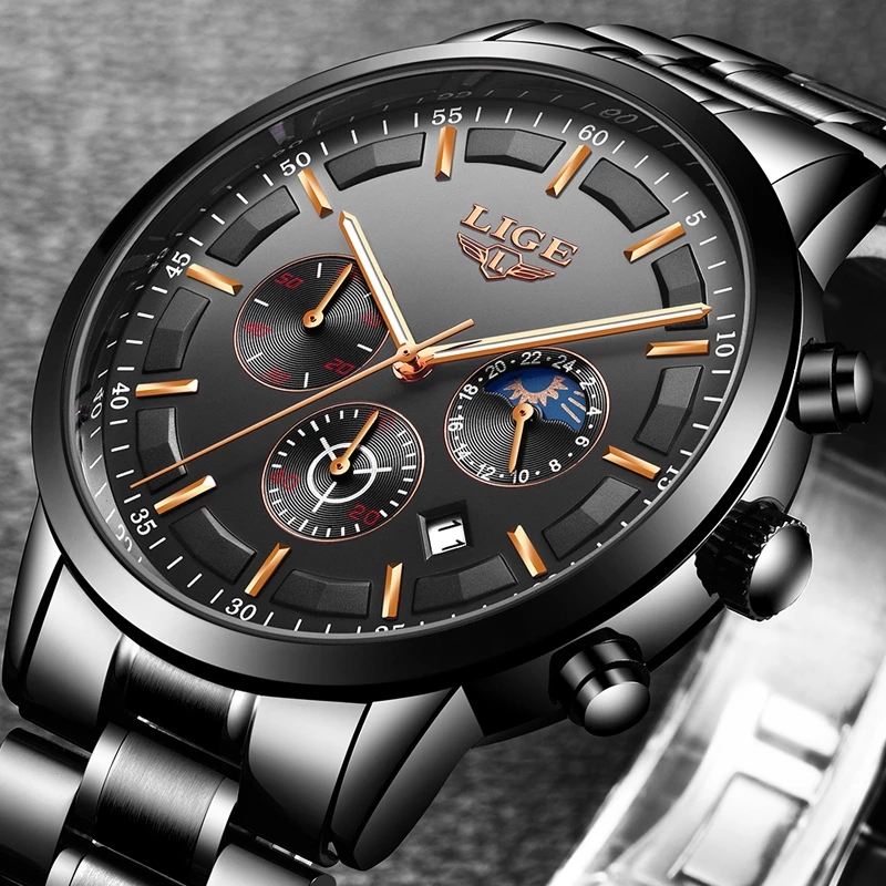 LIGE Business Watches Mens Top - Luxury Bags Brands List 评论和价格